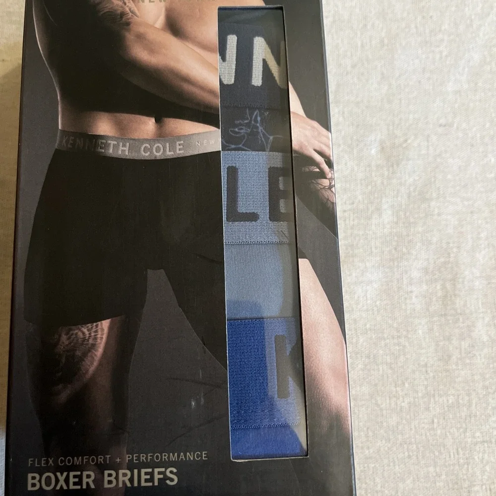 4 Pack KENNETH COLE NY Stretch Polyester & Spandex Logo Boxer Briefs Men's XL